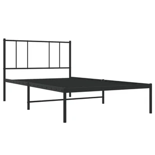 Metalowa rama łóżka z wezgłowiem, czarna, 100x190 cm Lumarko! - Łóżka - miniaturka - grafika 6