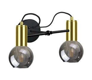 Kinkiet LIVA 2xE27/60W/230V czarny/złoty - Lampy ścienne - miniaturka - grafika 1