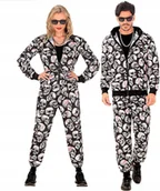 Stroje karnawałowe - Kostium Disco Party Lata 80 Halloween Strój Dresowy Retro Xl Czaszki - miniaturka - grafika 1