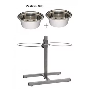 Barry King Barry King Stojak regulowany do misek 2,8L metaliczny - Miski dla psów - miniaturka - grafika 1