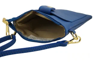 Torebka skórzana / etui na telefon - Chabrowe - Etui i futerały do telefonów - miniaturka - grafika 7