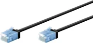 Kable miedziane - goobay 74239 CAT 6A kabel krosowy slim m/ultraelastyczny RJ45 CAT 6A kabel sieciowy U/UTP CU/cienki kabel Ethernet z krótkimi wtyczkami / 10 Gbit/s LSZH, ochrona przed zagięciem/czarny 5 m - miniaturka - grafika 1