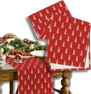 Czerwony bieżnik na świąteczny stół - Obrusy i serwetki Czerwony bieżnik na świąteczny stół - Obrusy i serwetki - miniaturka - grafika 1