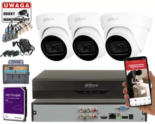 3 kamery z rejestratorem Dahua HAC-HDW1800TL-A-0280B 8MPx Wizsense Mikrofon - Zestawy do monitoringu - miniaturka - grafika 1