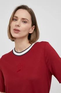 Koszulki i topy damskie - Tommy Hilfiger t-shirt ICON damski kolor czerwony - grafika 1
