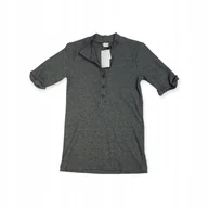 Bluzki damskie - Szara bluzka damska krótki rękaw CLUB MONACO S - miniaturka - grafika 1