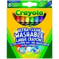 Przybory szkolne - Crayola Kredki świecowe grube zmywalne 8 kolorów - miniaturka - grafika 1