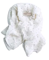 Koce i narzuty dla dzieci - Kocyk Otulacz 80x120 Muślin Design biały w gwiazdki w pudełku BabyMatex - miniaturka - grafika 1