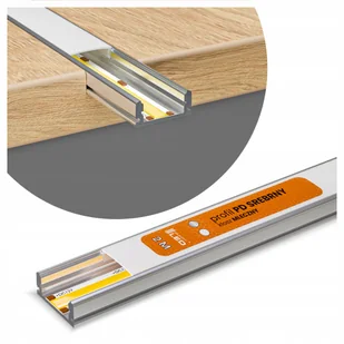 Profil Led Aluminiowy Do Taśma Srebrny Natynkowy Wpuszczany Klosz 2m - Akcesoria do oświetlenia - miniaturka - grafika 1