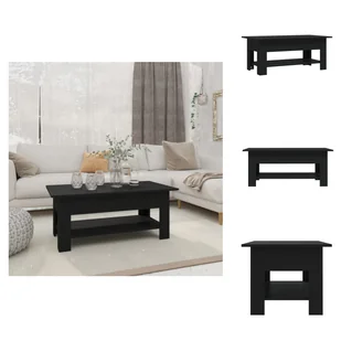 vidaXL Stolik kawowy czarny 102x55x42 cm materiał drewnopochodny - Stoliki kawowe - Ławy i stoliki kawowe - miniaturka - grafika 1