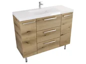 Szafki łazienkowe - Szafka Stojąca Z Umywalką ATHD 100 cm D - Dąb Evoke Coast Mat - Uchwyty Stal Szczotkowana - miniaturka - grafika 1