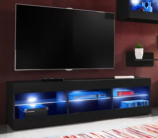 Szafka RTV / Blue LED / Biała / Czarna / Dąb Wotan - Szafki RTV Szafka RTV / Blue LED / Biała / Czarna / Dąb Wotan - Szafki RTV - miniaturka - grafika 1