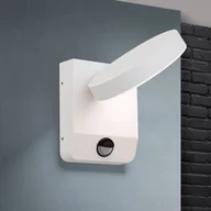 Lampy ogrodowe - Kinkiet zewnętrzny LED Hendryk z czujnikiem, biały - miniaturka - grafika 1