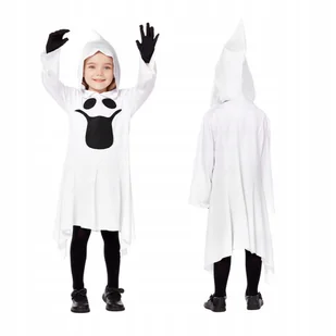 Strój Białego Ducha Dla Dzieci Straszne Przebranie Na Halloween Karnawał M - Stroje karnawałowe - miniaturka - grafika 1