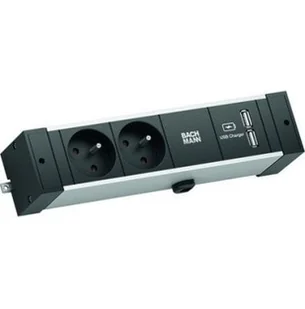 BACHMANN DESK RAIL 2xUTE 1xUSB Charger 2.0m GST18 - Gniazdka elektryczne - miniaturka - grafika 1