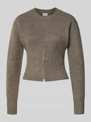 Swetry damskie - Sweter z dzianiny z prążkowanymi wykończeniami model ‘SLOAN’ - miniaturka - grafika 1