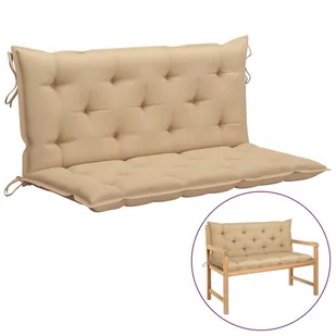 vidaXL Poduszka na huśtawkę beżowa 120 cm tkanina 315007 - Poduszki ogrodowe - miniaturka - grafika 1