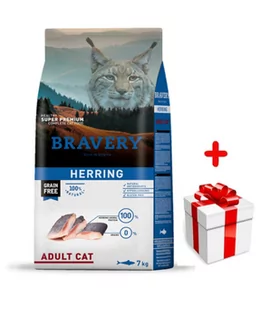 Bravery Cat Adult Herring (Śledź) 7kg + niespodzianka dla kota GRATIS! - Sucha karma dla kotów - miniaturka - grafika 1