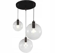 Lampy sufitowe - Lampa Sufitowa Wisząca Szklane Kule Czarna Nowoczesna Lassi Nad Stół - miniaturka - grafika 1
