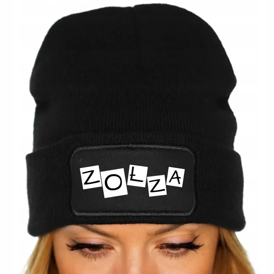 Czapka Jesienna Bawełniana ZIMOWA Czarna Beanie ZOŁZA Na Prezent Wzory