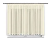 Firany - FIRANA GOTOWA 300X110,PROSTA,WOAL ECRU,GIPIURA 8CM - miniaturka - grafika 1