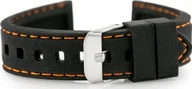 Akcesoria do smartwatchy - Pasek gumowy do zegarka U20 - czarny/pomarańczowe 18mm - miniaturka - grafika 1