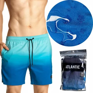 Kąpielówki WODNY PRINT szorty plażowe ATLANTIC - L - Kąpielówki męskie - miniaturka - grafika 1