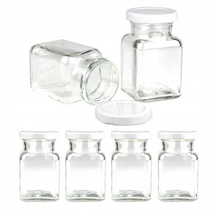 6x pojemniki słoiki słoiczki na przyprawy 150 ml z białą zakrętką fi 53 - Pojemniki kuchenne - miniaturka - grafika 1
