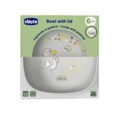 Miseczki i talerzyki dla dzieci - Chicco Miseczka z pokrywką szara 6m+ - miniaturka - grafika 1
