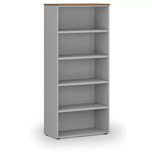 Regał biurowy PRIMO GRAY, 1781 x 800 x 420 mm, szary/orzech - Regały biurowe - miniaturka - grafika 1