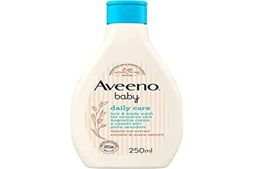 Aveeno Baby Daily Care Wanna do ciała i włosów, żel pod prysznic dla dzieci do delikatnego oczyszczania wrażliwej skóry, żel pod prysznic dla niemowląt i szampon dla dzieci z owsem, 250 ml
