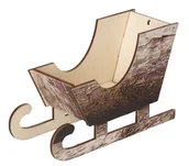 Ozdoby bożonarodzeniowe - SANIE ŚW MIKOŁAJA SANKI 3D NATURA KORA NA ŚWIĘTA PREZENT STROIK DREWNIANE - miniaturka - grafika 1