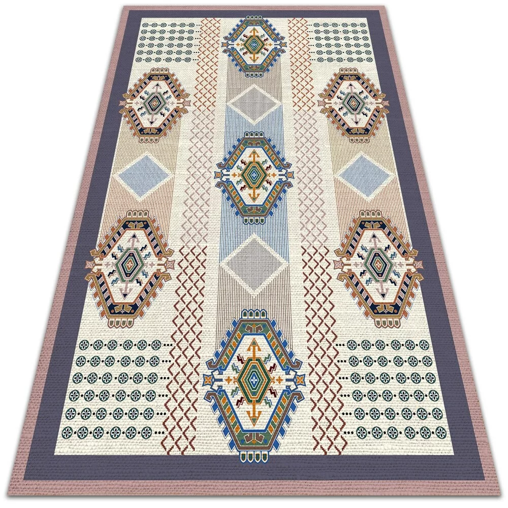 Modny uniwersalny dywan winylowy Perska geometria 60x90 cm