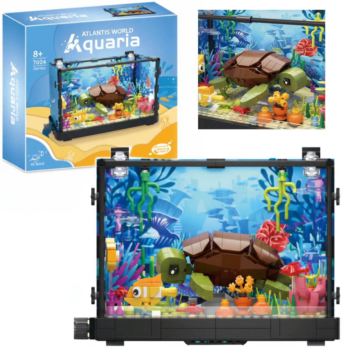 COIL Klocki konstrukcyjne zestaw 753 el.elementy akwarium żółwiem