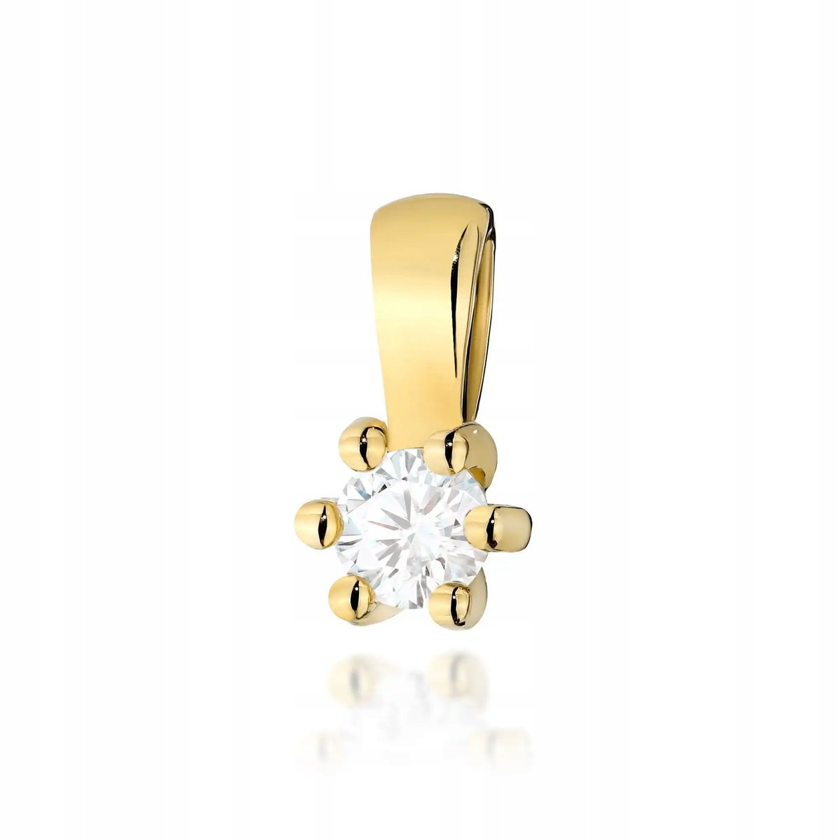 Zawieszka złota dla kobiety 585 z diamentem 0,10ct elegancka efektowna 14kt