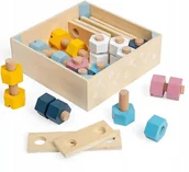 Zabawy w naśladowanie dorosłych - Drewniane śruby i nakrętki do zabawy +18m Bigjigs - miniaturka - grafika 1