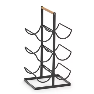 ZELLER Stojak na wino metalowy 6-ramienny 46 cm kolor czarny ZELLER 27425z - Stojaki na wino - miniaturka - grafika 1