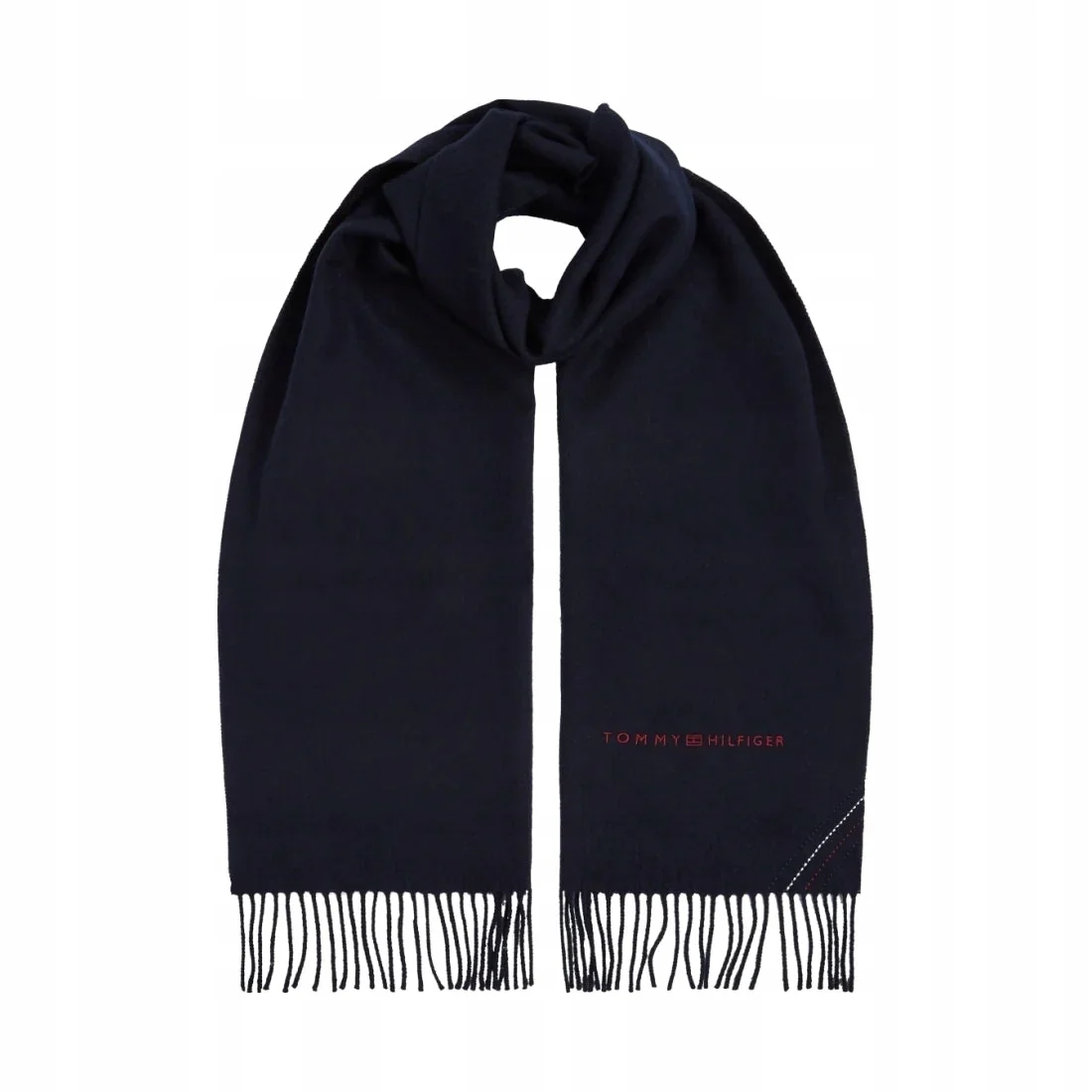 TOMMY HILFIGER WEŁNIANY SZALIK MĘSKI 1985 SCARF GRANATOWY