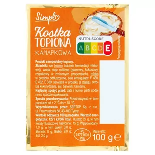 Simpl Produkt seropodobny kostka topiona kanapkowa 100 g - Sery - miniaturka - grafika 1