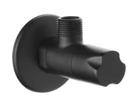 Zawory i kraniki - INVENA ZAWÓR KĄTOWY Z GŁOWICĄ CERAMICZNĄ 1/2" X 1/2" CZARNY, ZAWIESZKA - miniaturka - grafika 1