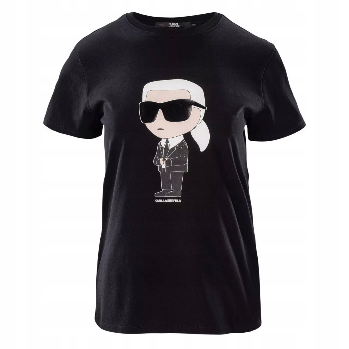 Czarna Koszulka Damska T-shirt Duże Logo Karl Lagerfeld Oversize Spacer M
