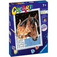 Prace ręczne dla dzieci - Malowanka CreArt dla dzieci: Koń i kotek 202171 RAVENSBURGER malowanie po numerach - miniaturka - grafika 1