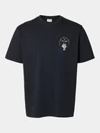 Koszulki męskie - Selected Homme T-Shirt Slhrelaxaries 16094014 Granatowy Relaxed Fit - miniaturka - grafika 1
