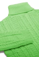 Swetry damskie - myMo Damski sweter z golfem Twist, modny sweter limonkowy XS/S, Limette, XS - miniaturka - grafika 1