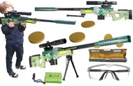 Zabawki militarne - Pistolet Na Akumulator Karabin Snajperski 105cm STRZELA DYSKAMI snajperka - miniaturka - grafika 1