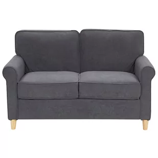 Beliani Sofa 2-osobowa welurowa szara RONNEBY - Sofy i kanapy - miniaturka - grafika 1