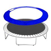 Akcesoria do trampolin - Springos Siatka wewnętrzna do trampoliny z osłoną na sprężyny 360/366/369 12 FT 8 słupków niebieska TSN-12FT INS 366 CM + TP-12FT 366 CM BLUE - miniaturka - grafika 1