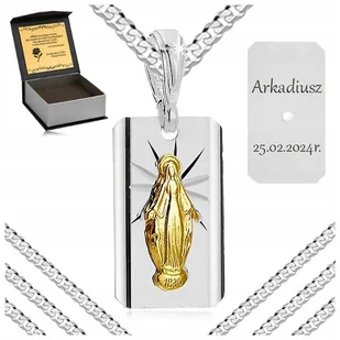 Srebrny Naszyjnik Męski Z Medalikiem 925 Diamentowany Łańcuszek Zawieszka - Naszyjniki męskie Srebrny Naszyjnik Męski Z Medalikiem 925 Diamentowany Łańcuszek Zawieszka - Naszyjniki męskie - miniaturka - grafika 1