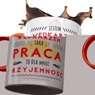 Kubki - Kubek Pomarańczowy dla Wędkarza Prezent z Nadrukiem ze Zdjęciem + Opakowanie na prezent (wzór 01) - miniaturka - grafika 1