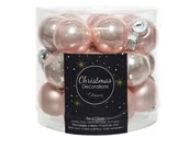 Bombki - Mini Małe Bombki Bombeczki Szklane 2.5Cm 24Sztuki Pudrowy Róż - miniaturka - grafika 1